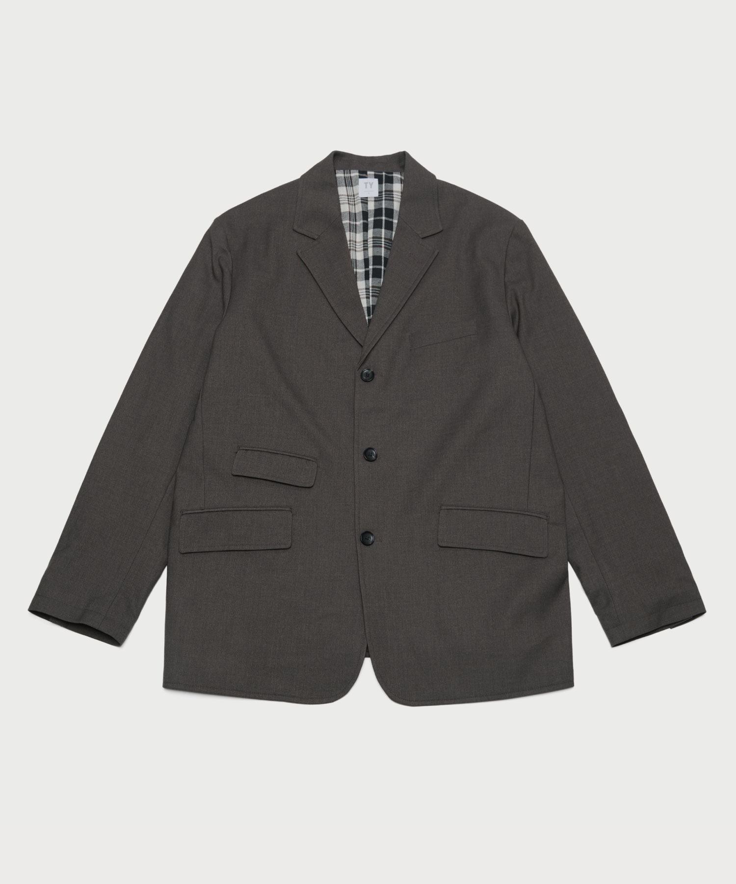 Classic wool suit jacket_Brown