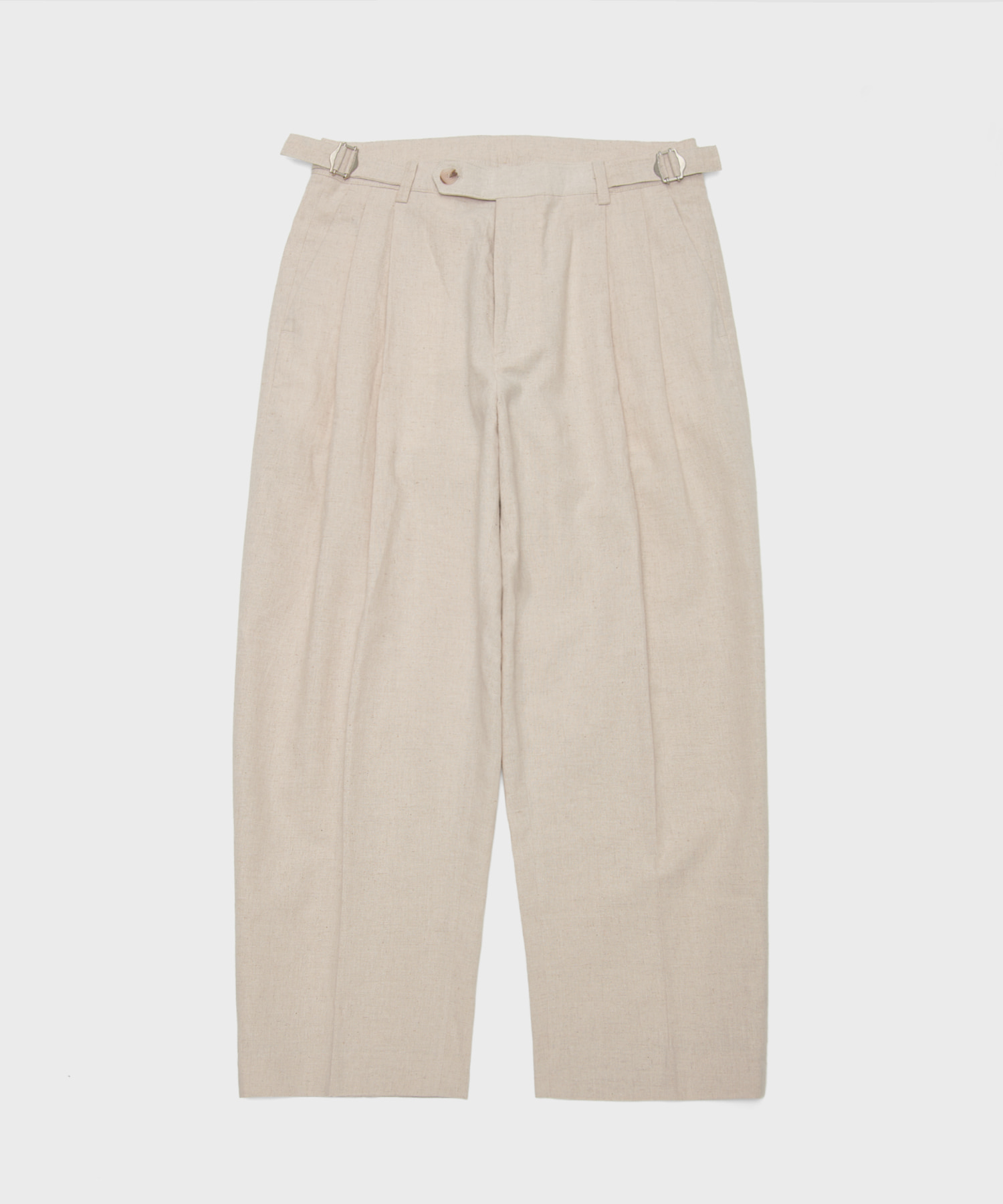 Classic linen two-pleats trouser_Natural