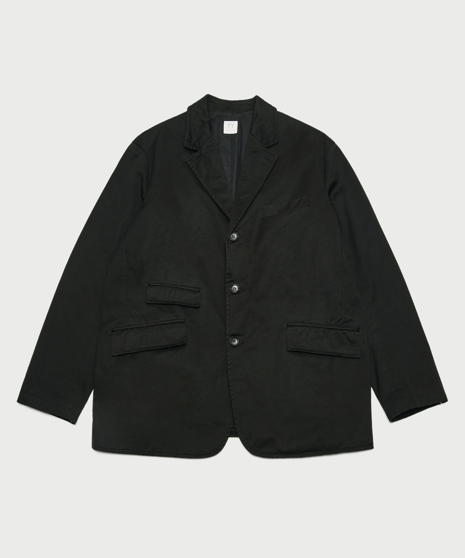 Washed chino suit jacket_Black