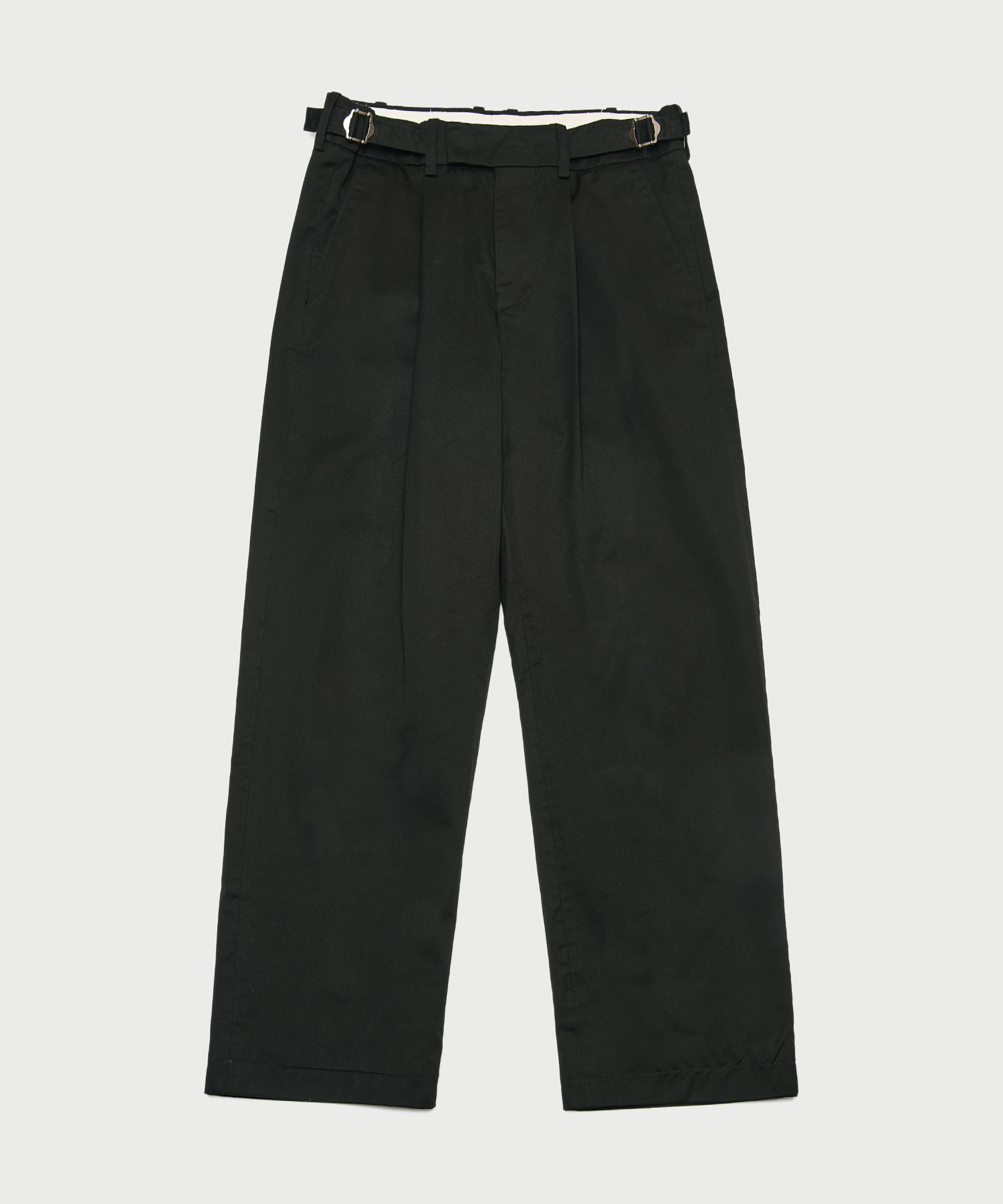 Washed chino suit pants_Black