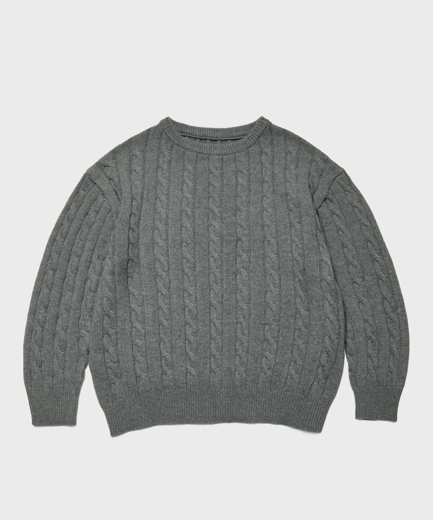 Boatneck cable knit Gray