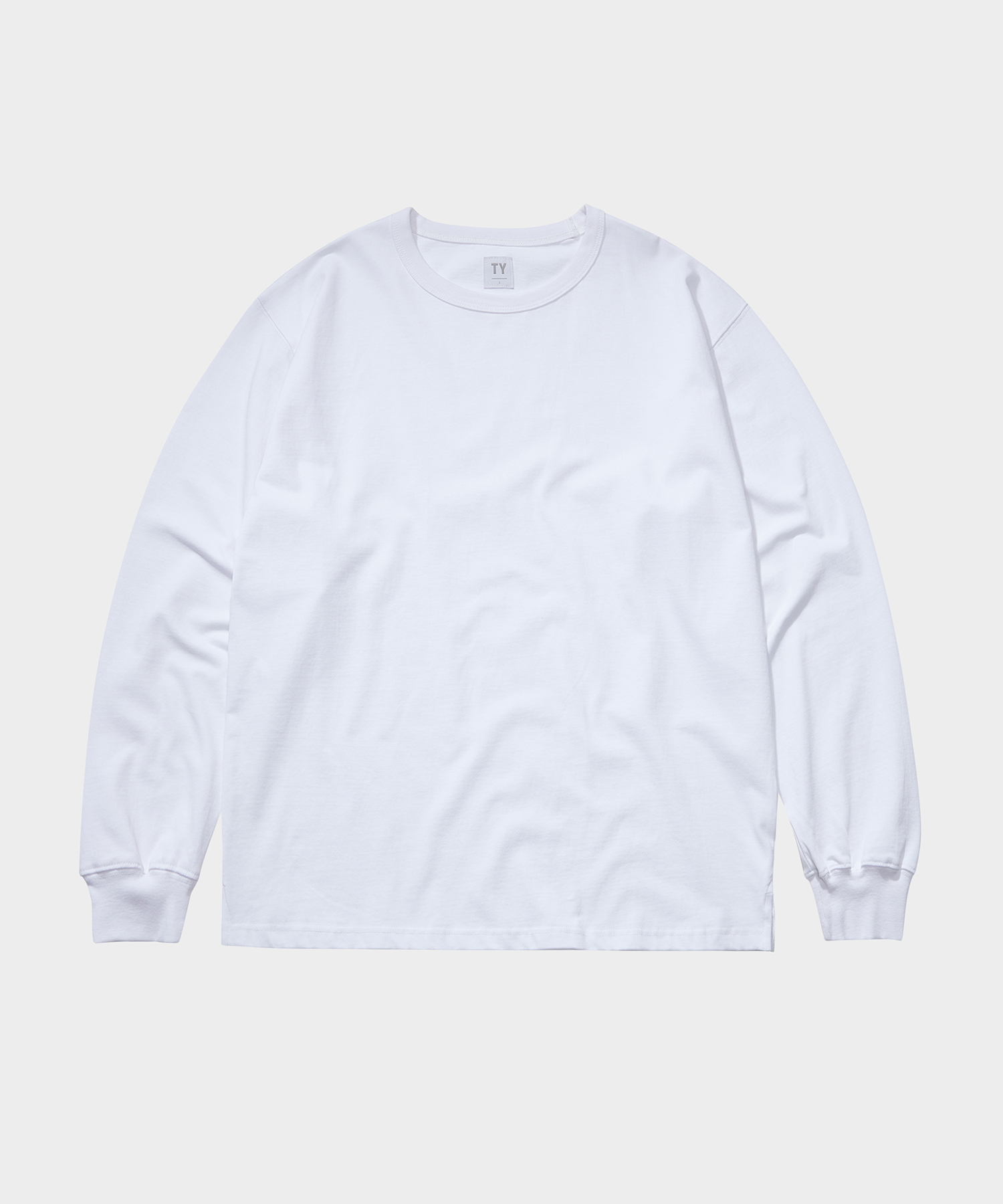 Round slit T-shirts_White