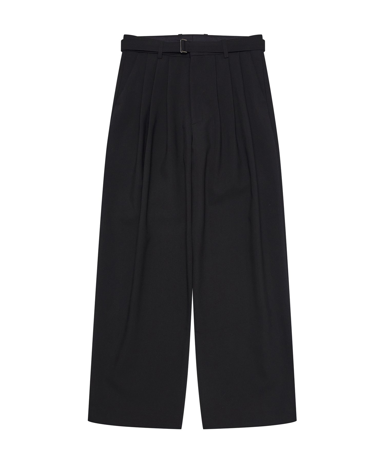 Belted all-day three-tuck pants_black