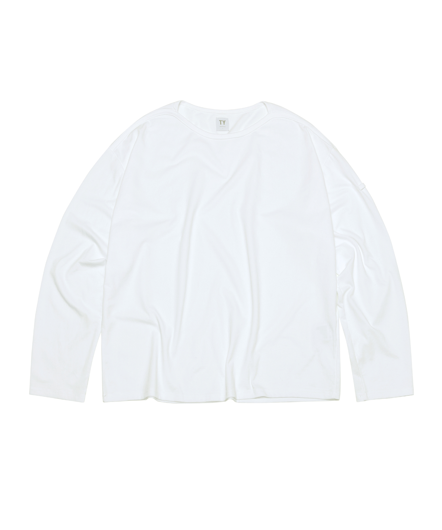 SUPIMA  Rest long-sleeve boat neck T-shirts _ white