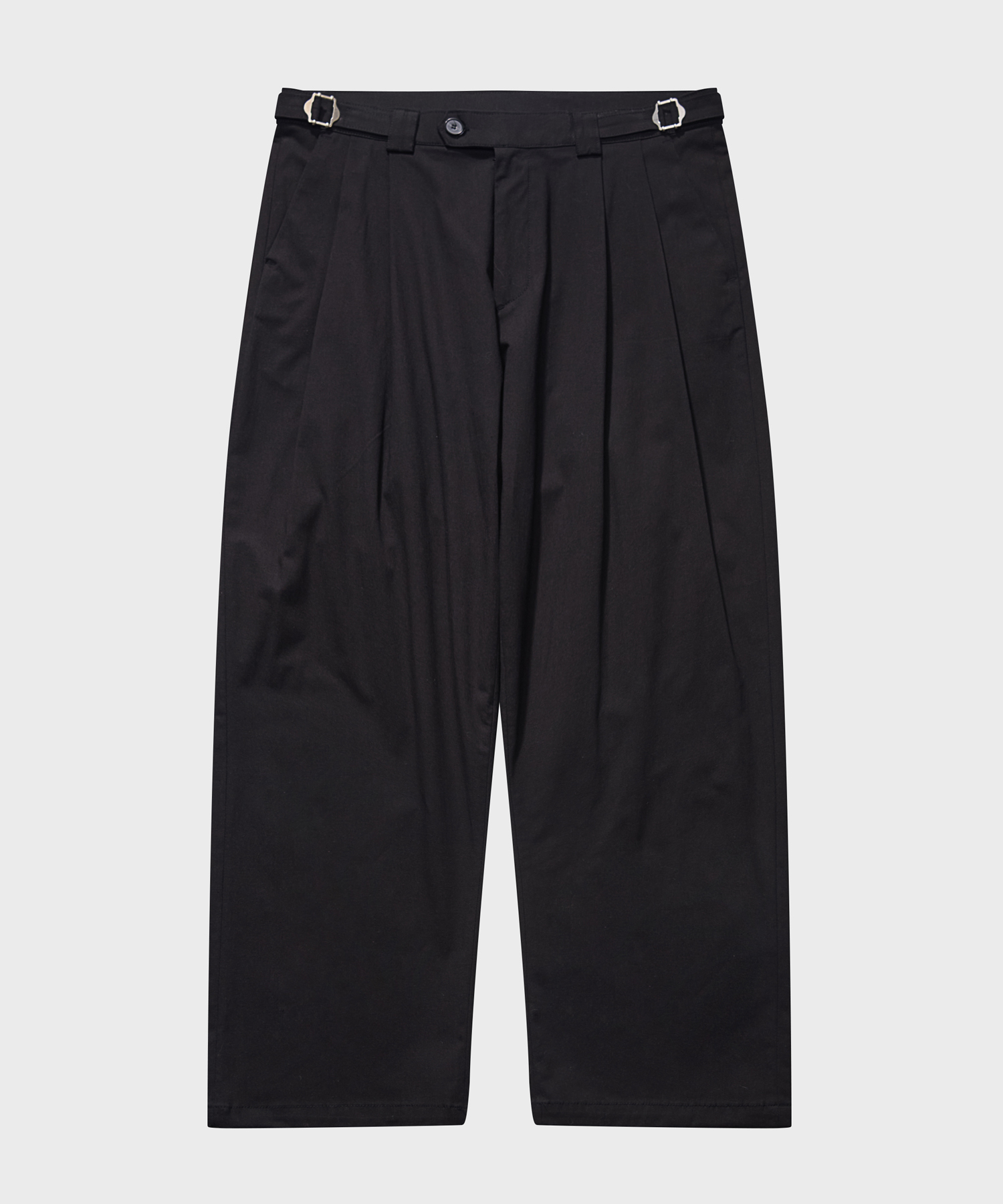 Comfort suit two-pleats pants_Black