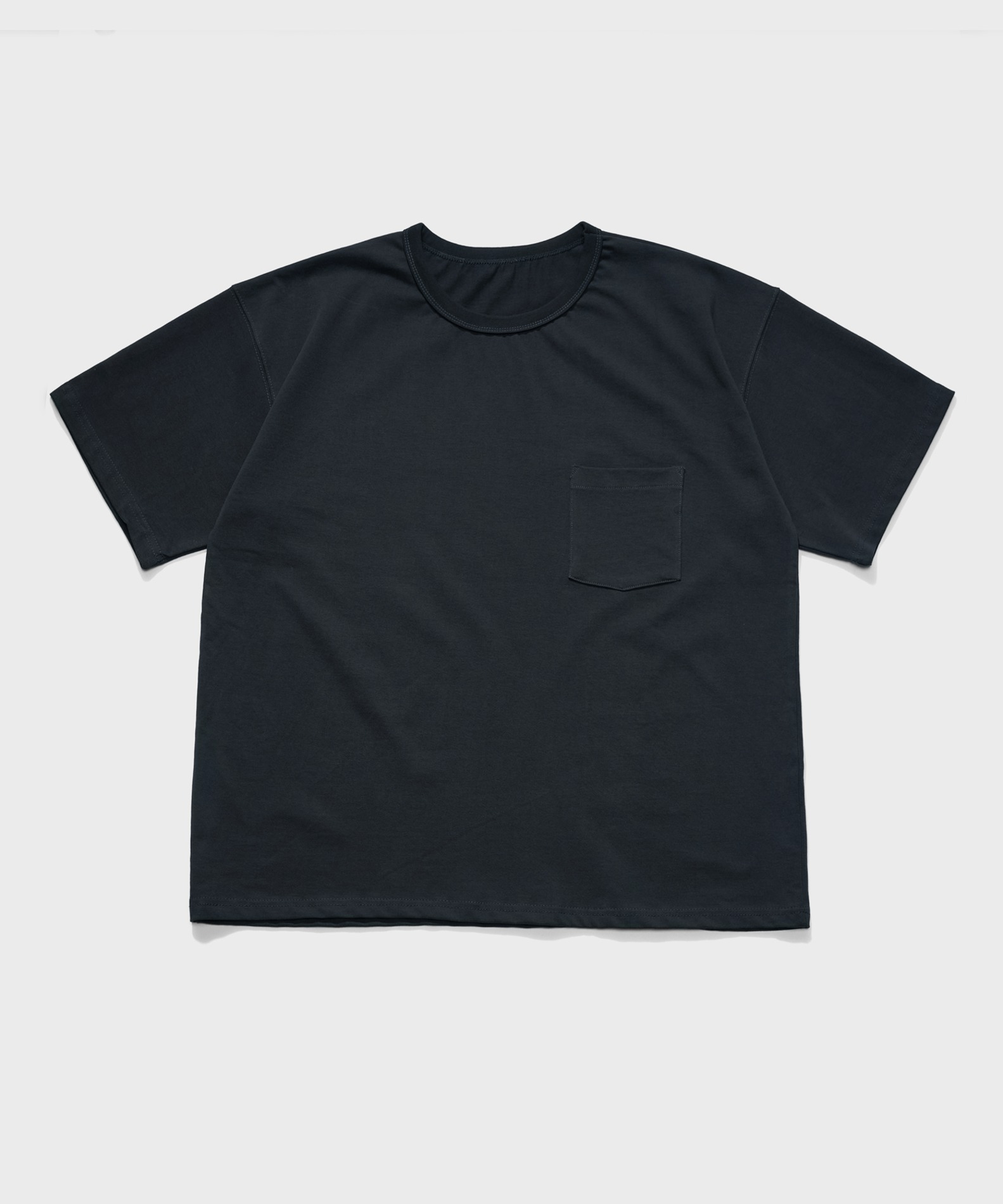 Round pocket short sleeve t-shirts_Charcoal